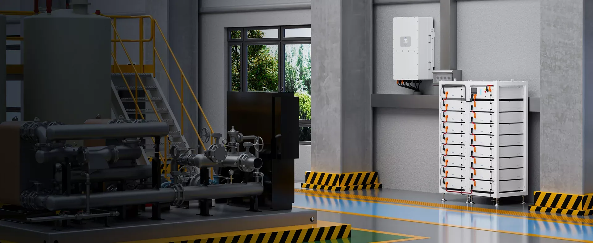 Deye BOS-A battery storage in a production building