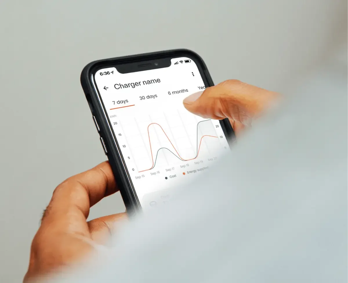 VOOL App charging history on a phone