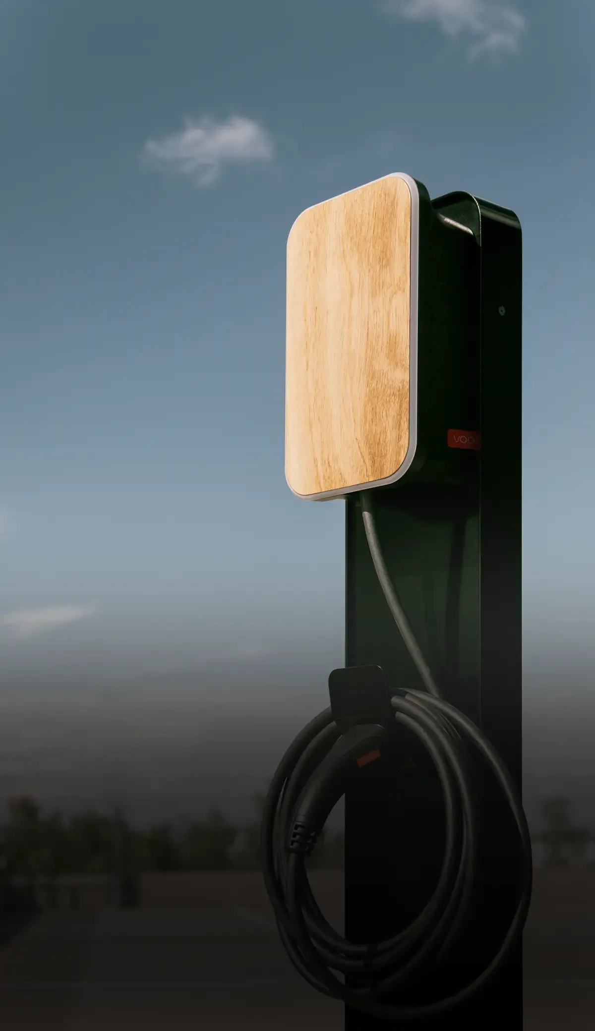 VOOL EV charger on a post